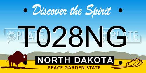 T028NG North Dakota License Plate