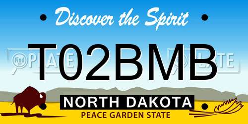 T02BMB North Dakota License Plate