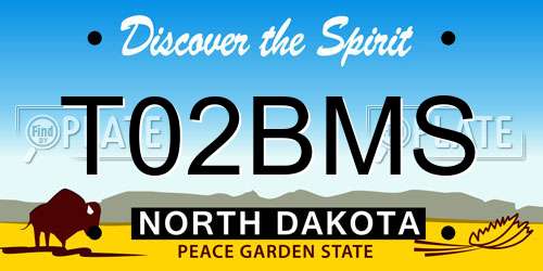 T02BMS North Dakota License Plate