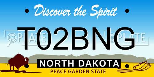 T02BNG North Dakota License Plate