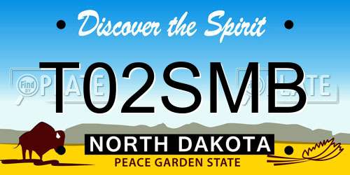 T02SMB North Dakota License Plate