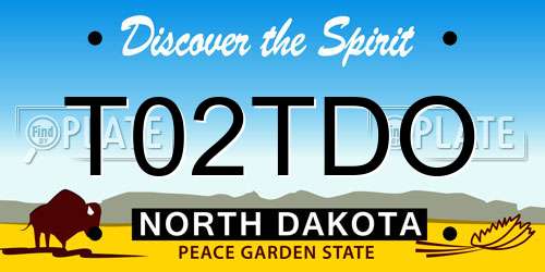 T02TDO North Dakota License Plate