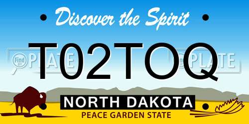 T02TOQ North Dakota License Plate
