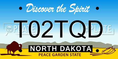 T02TQD North Dakota License Plate