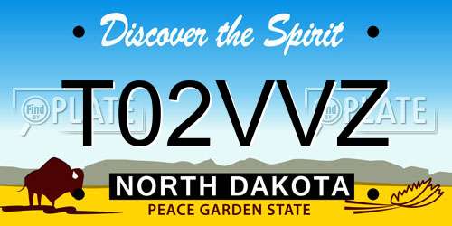 T02VVZ North Dakota License Plate