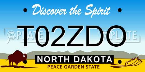 T02ZDO North Dakota License Plate