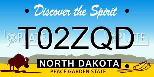 T02ZQD North Dakota License Plate