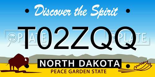 T02ZQQ North Dakota License Plate