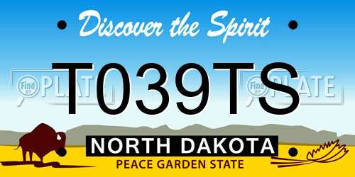 T039TS North Dakota License Plate