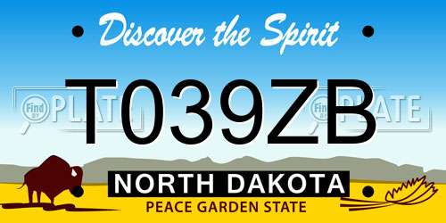 T039ZB North Dakota License Plate