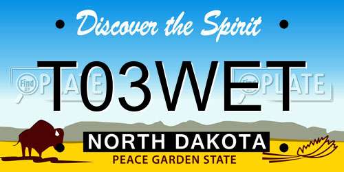 T03WET North Dakota License Plate