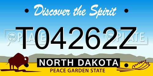 T04262Z North Dakota License Plate