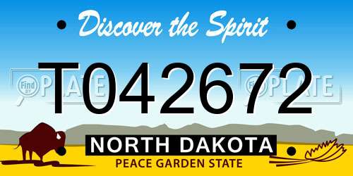 T042672 North Dakota License Plate