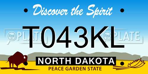 T043KL North Dakota License Plate