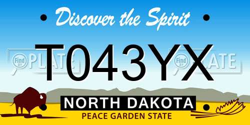 T043YX North Dakota License Plate