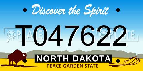 T047622 North Dakota License Plate