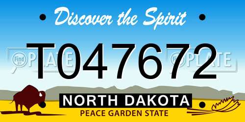 T047672 North Dakota License Plate