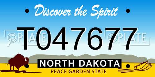 T047677 North Dakota License Plate