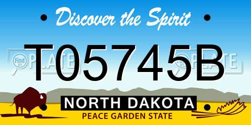 T05745B North Dakota License Plate