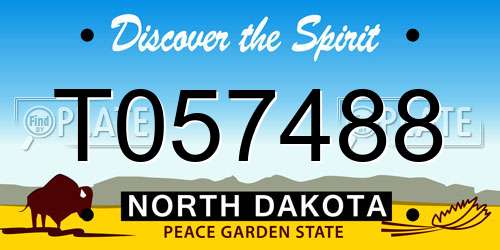 T057488 North Dakota License Plate