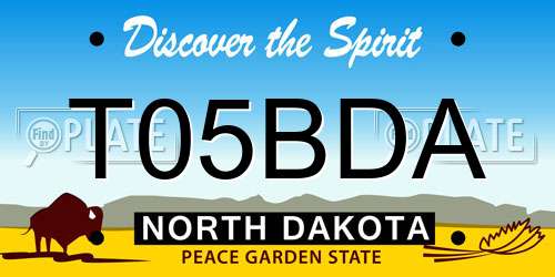 T05BDA North Dakota License Plate
