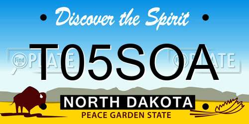 T05SOA North Dakota License Plate