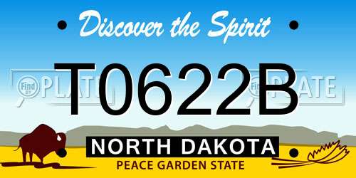 T0622B North Dakota License Plate