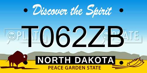 T062ZB North Dakota License Plate