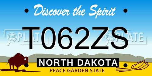 T062ZS North Dakota License Plate