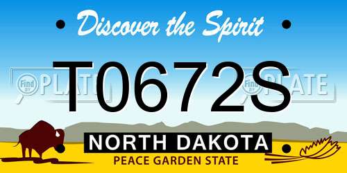 T0672S North Dakota License Plate