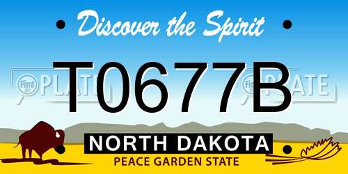 T0677B North Dakota License Plate