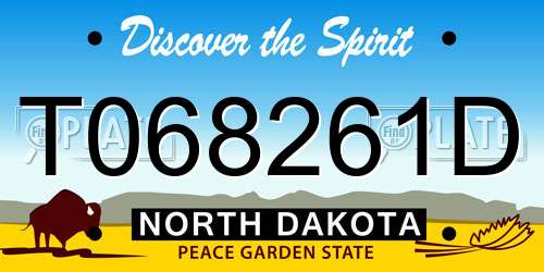 T068261D North Dakota License Plate