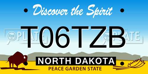 T06TZB North Dakota License Plate