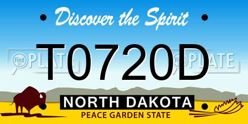 T0720D North Dakota License Plate
