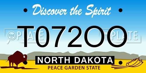T072OO North Dakota License Plate