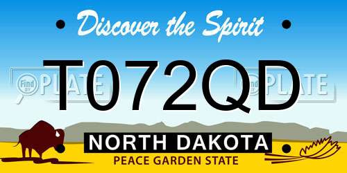 T072QD North Dakota License Plate