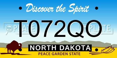 T072QO North Dakota License Plate