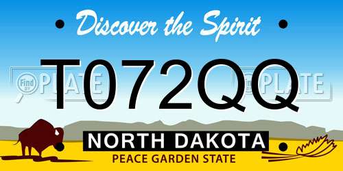 T072QQ North Dakota License Plate