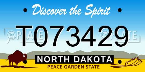 T073429 North Dakota License Plate