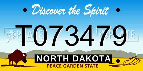 T073479 North Dakota License Plate