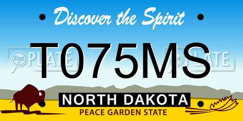 T075MS North Dakota License Plate