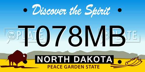 T078MB North Dakota License Plate