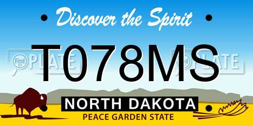 T078MS North Dakota License Plate