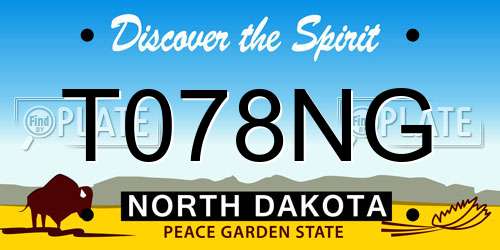 T078NG North Dakota License Plate