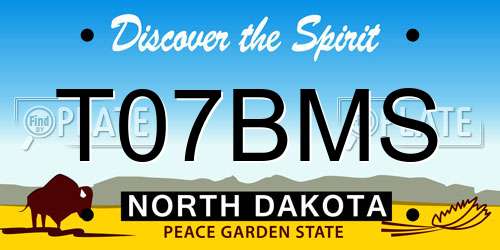 T07BMS North Dakota License Plate