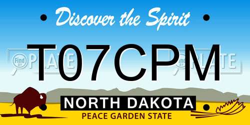 T07CPM North Dakota License Plate