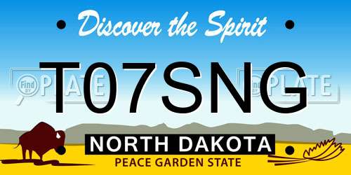 T07SNG North Dakota License Plate