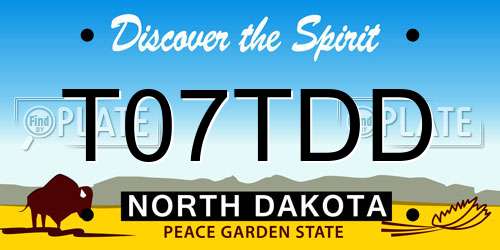 T07TDD North Dakota License Plate