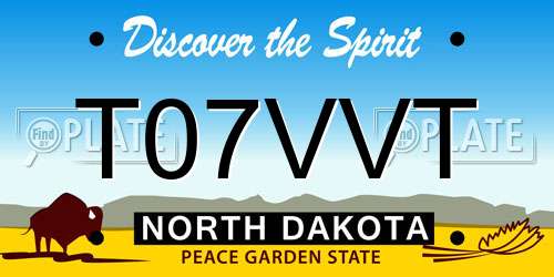 T07VVT North Dakota License Plate