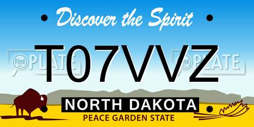 T07VVZ North Dakota License Plate